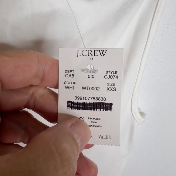 J.Crew Stretch cotton-blend apron tank top White Size XXS CJ074 - Picture 2 of 5